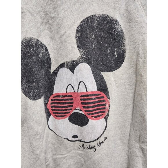 Uniqlo Womens Mickey Mouse Sweatshirt Large Gray Cotton Long Sleeve Pullover - Picture 2 of 9